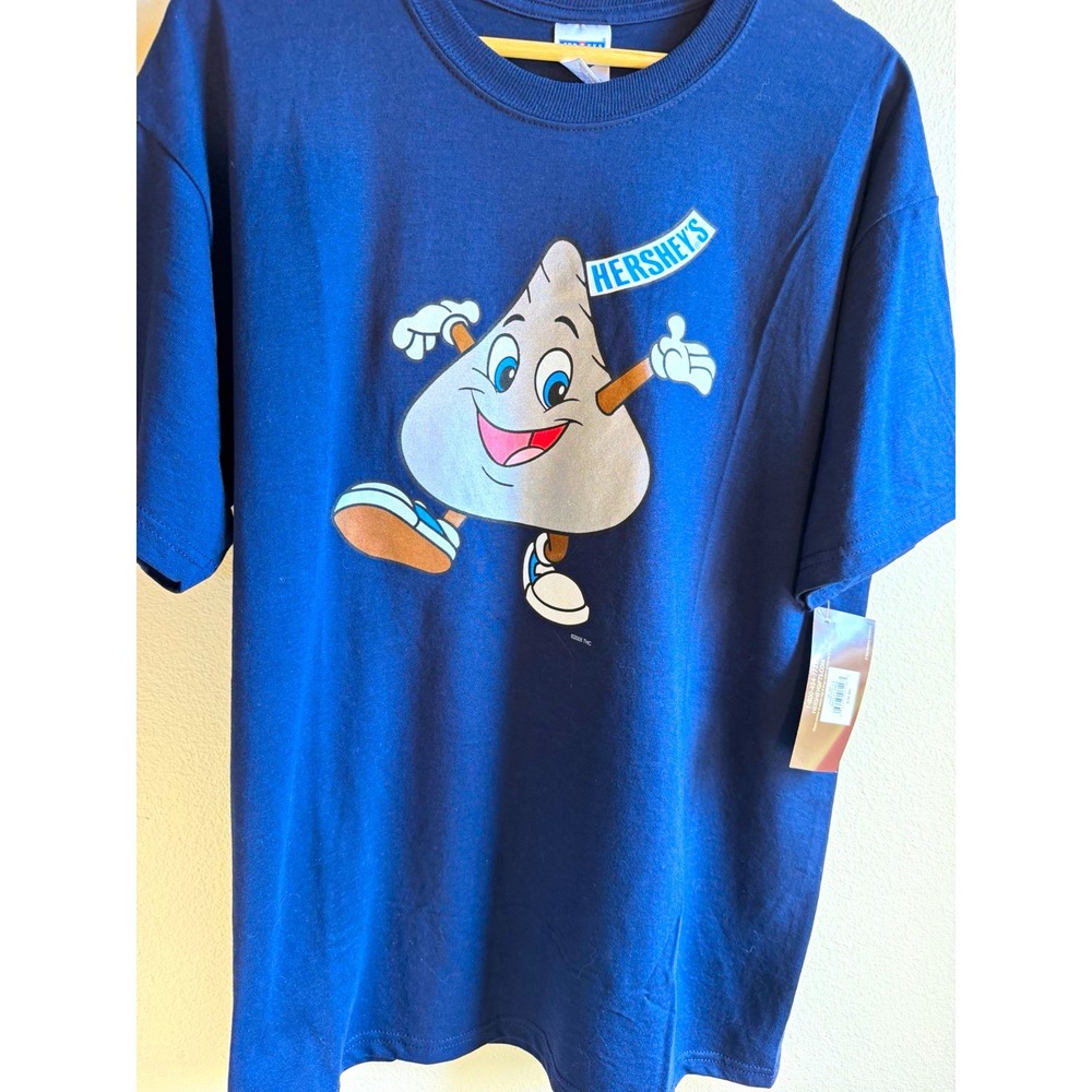 NWT Hershey's Kiss Graphic T-Shirt Blue 2005 Candy & Nuts Theme Size Large